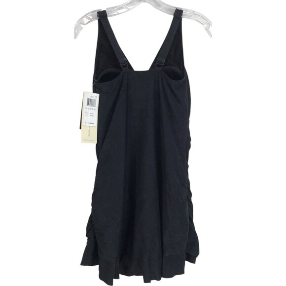 Profile By Gottex One Piece Swimsuit Dress Size 16W Black Padded Ruched Sides - Picture 3 of 11